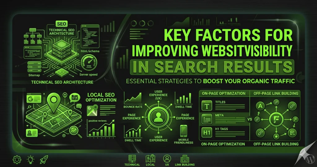 what are the key factors for improving website visibility in search results